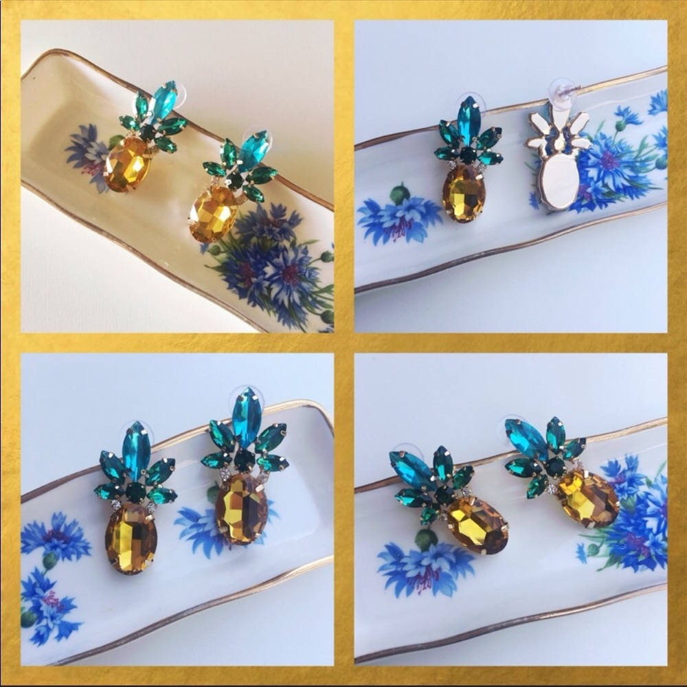 🍍Pineapple Rhinestone Earrings🍍 - Picture 2 of 3